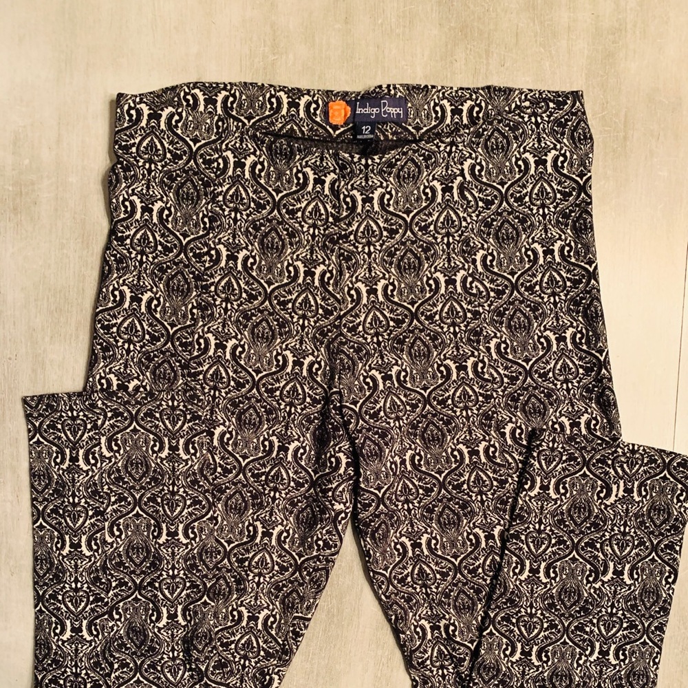 Indigo Poppy print pants